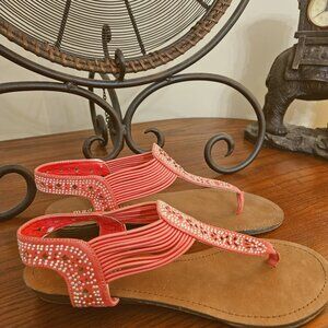 Madden Girl Coral Bejeweled Thong Sandals, Size 9